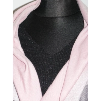 Sukienka tunika KIMONO z dekoltem - srebrny brokat